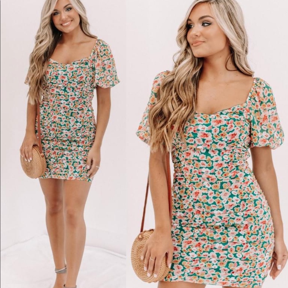 Floral mini dress size Large